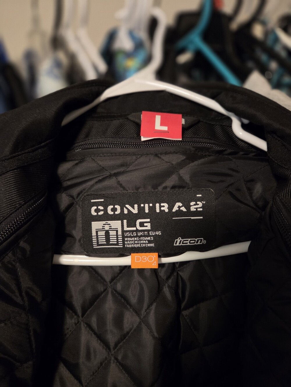 ICON Contra 2 Jacket - Black with Red Size Tag
